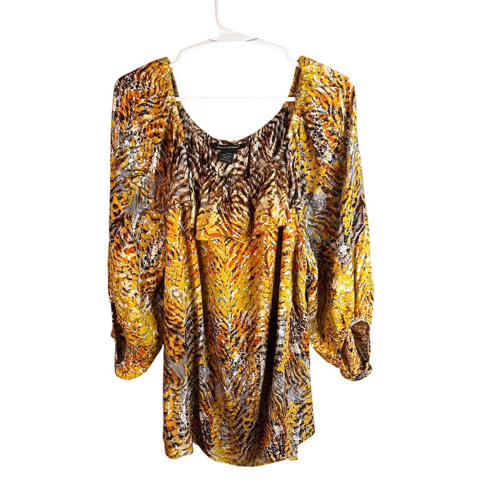 Ashley Stewart multicolored top in Women's Plus size 14/16 Balloon Sleeves